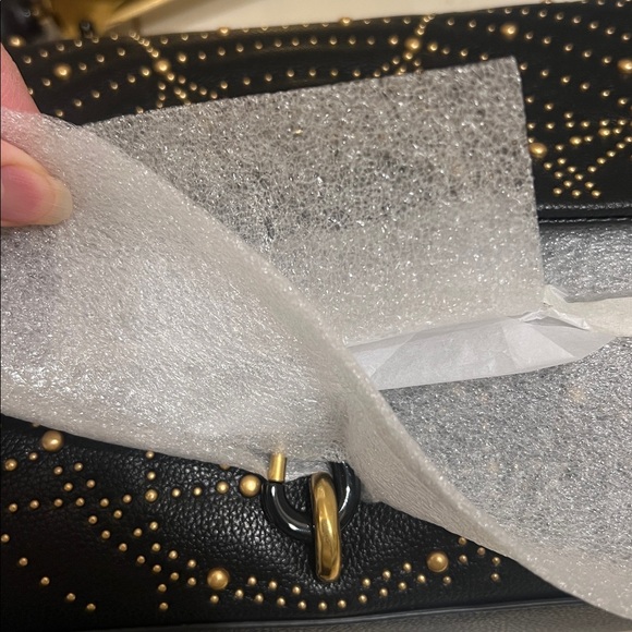 Rebecca Minkoff Edie Wicked collab. Black and Gold Studded Women's Bag - Picture 6 of 9